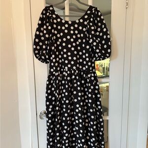 STINE GOYA Black and White Polka Dot Dress